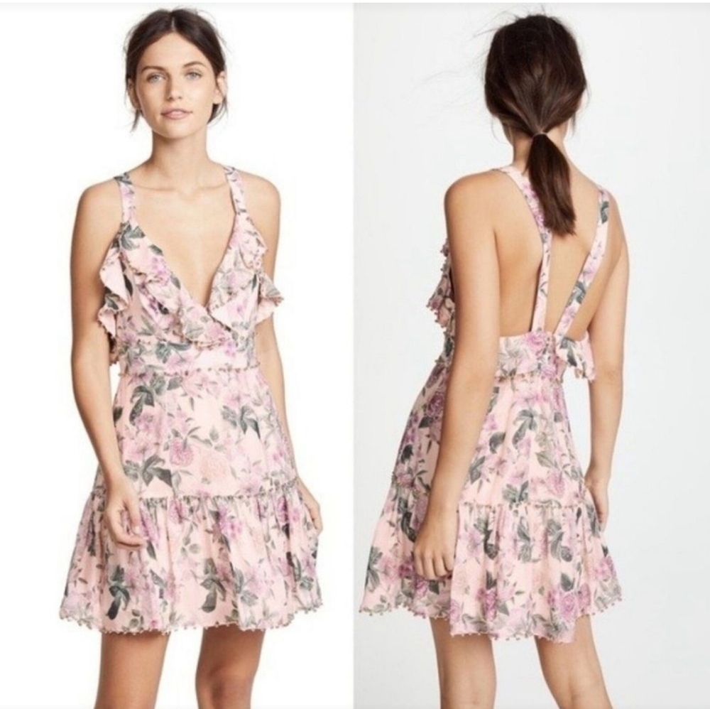 La Maison Talulah Floral Pleasure Pink Mini Dress Small